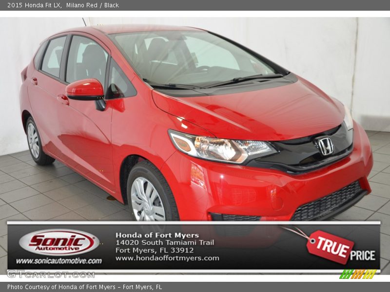 Milano Red / Black 2015 Honda Fit LX