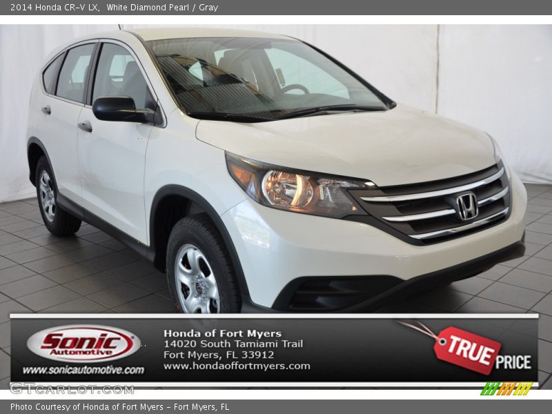 White Diamond Pearl / Gray 2014 Honda CR-V LX