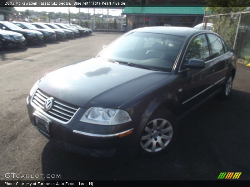 Blue Anthracite Pearl / Beige 2003 Volkswagen Passat GLS Sedan