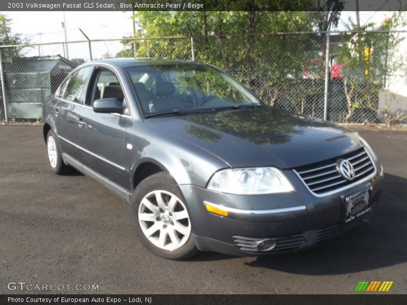 Blue Anthracite Pearl / Beige 2003 Volkswagen Passat GLS Sedan