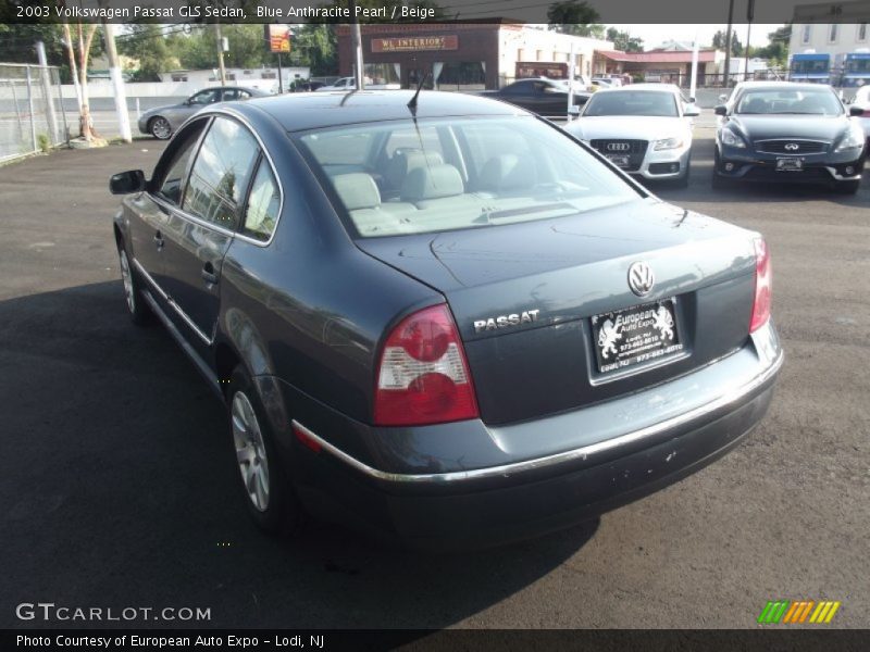 Blue Anthracite Pearl / Beige 2003 Volkswagen Passat GLS Sedan
