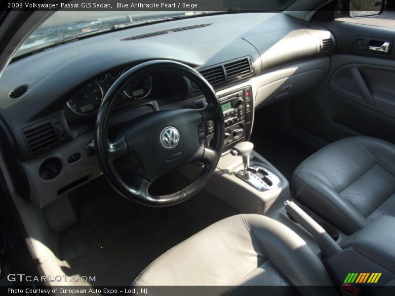 Blue Anthracite Pearl / Beige 2003 Volkswagen Passat GLS Sedan