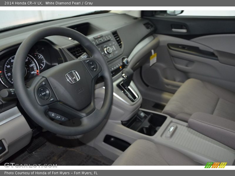 White Diamond Pearl / Gray 2014 Honda CR-V LX