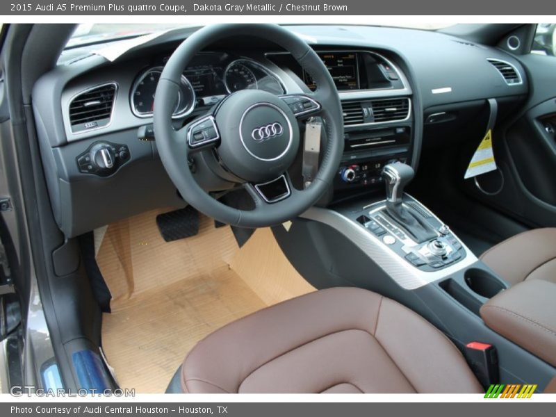 Dakota Gray Metallic / Chestnut Brown 2015 Audi A5 Premium Plus quattro Coupe