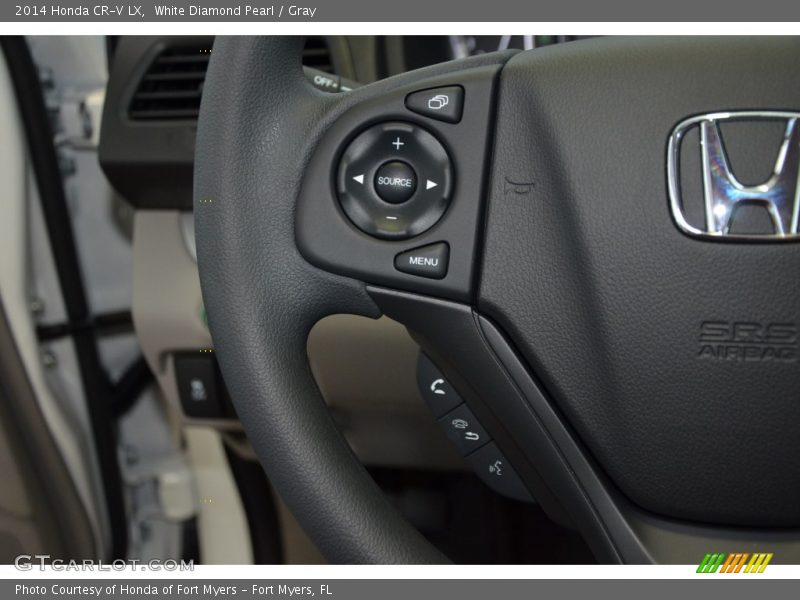 White Diamond Pearl / Gray 2014 Honda CR-V LX