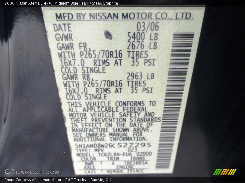 Midnight Blue Pearl / Steel/Graphite 2006 Nissan Xterra S 4x4