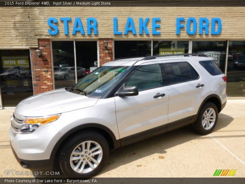 Ingot Silver / Medium Light Stone 2015 Ford Explorer 4WD