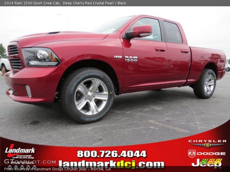 Deep Cherry Red Crystal Pearl / Black 2014 Ram 1500 Sport Crew Cab