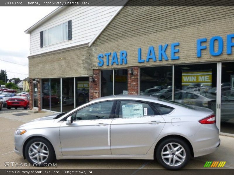 Ingot Silver / Charcoal Black 2014 Ford Fusion SE