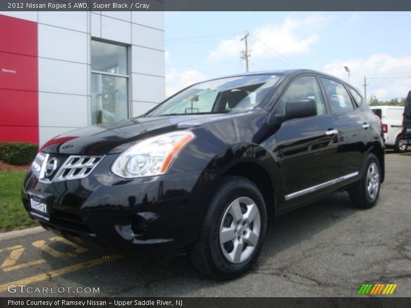 Super Black / Gray 2012 Nissan Rogue S AWD