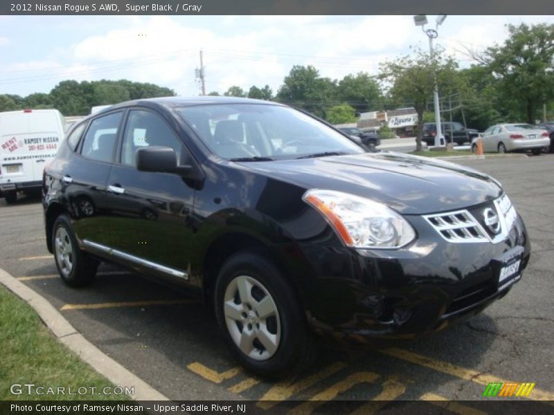 Super Black / Gray 2012 Nissan Rogue S AWD