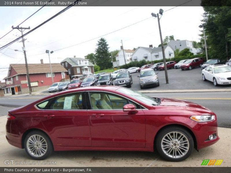 Ruby Red / Dune 2014 Ford Fusion SE EcoBoost