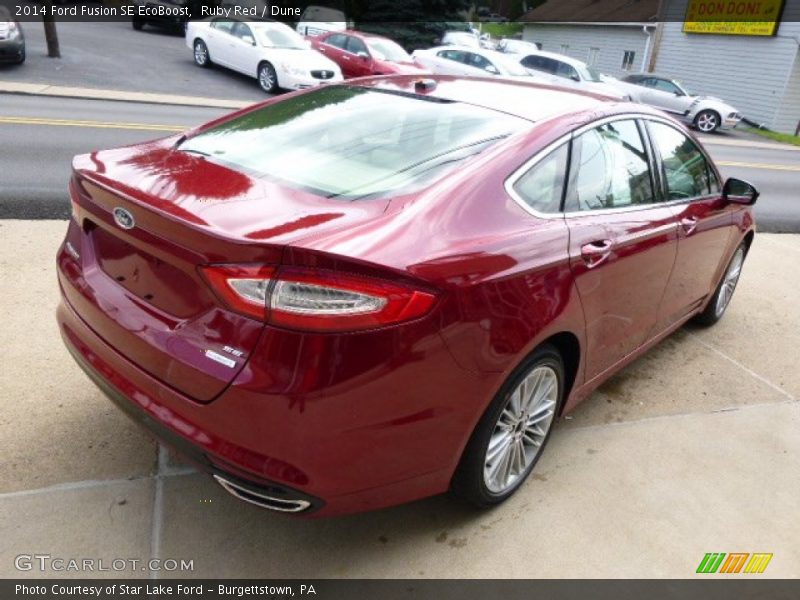 Ruby Red / Dune 2014 Ford Fusion SE EcoBoost
