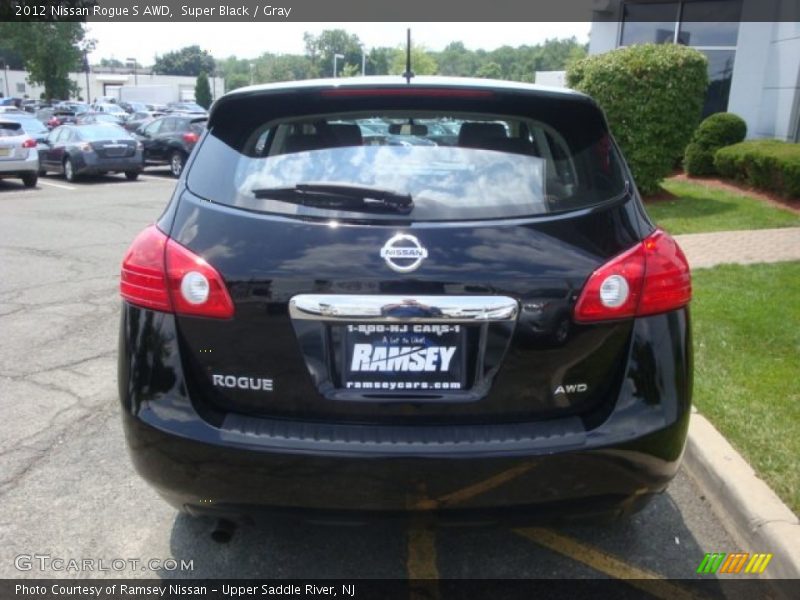 Super Black / Gray 2012 Nissan Rogue S AWD