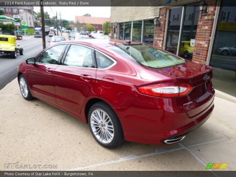 Ruby Red / Dune 2014 Ford Fusion SE EcoBoost