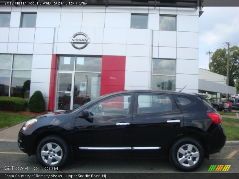 Super Black / Gray 2012 Nissan Rogue S AWD