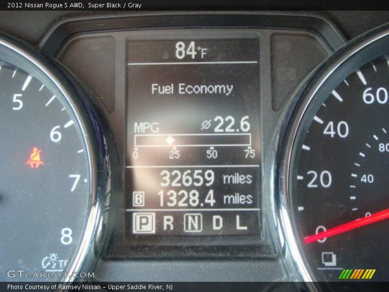 Super Black / Gray 2012 Nissan Rogue S AWD