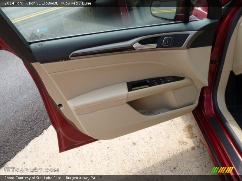 Ruby Red / Dune 2014 Ford Fusion SE EcoBoost
