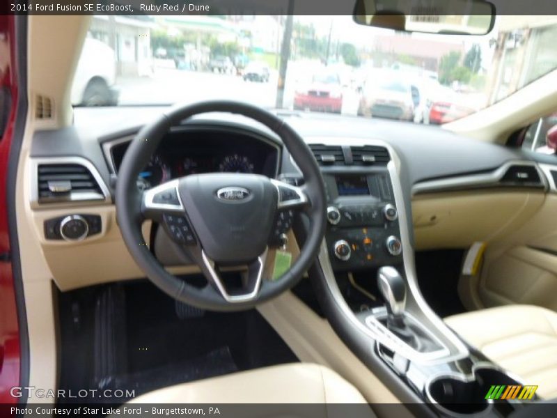 Ruby Red / Dune 2014 Ford Fusion SE EcoBoost