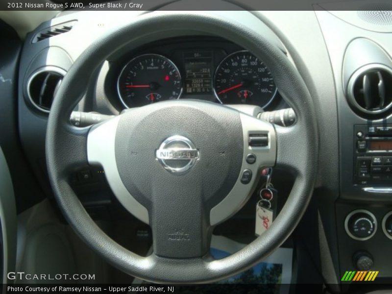Super Black / Gray 2012 Nissan Rogue S AWD