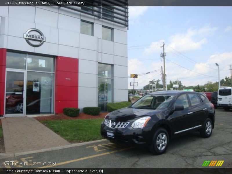 Super Black / Gray 2012 Nissan Rogue S AWD