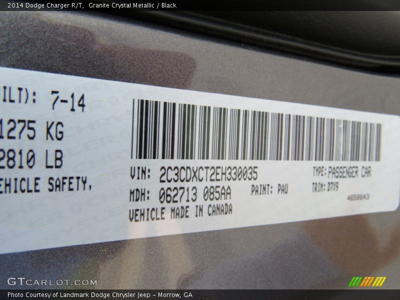 Granite Crystal Metallic / Black 2014 Dodge Charger R/T