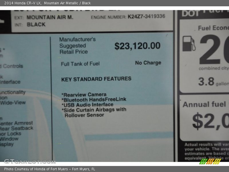Mountain Air Metallic / Black 2014 Honda CR-V LX
