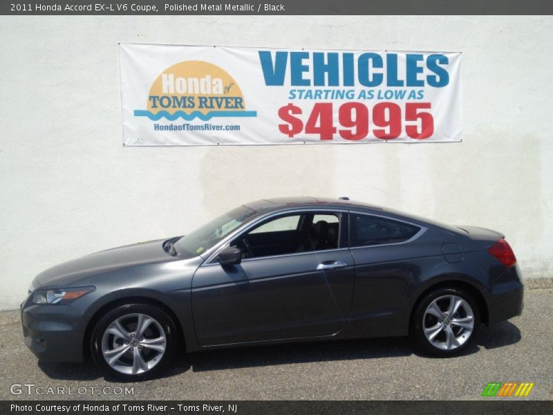 Polished Metal Metallic / Black 2011 Honda Accord EX-L V6 Coupe