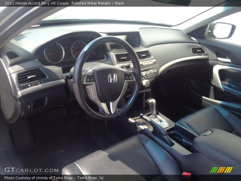 Polished Metal Metallic / Black 2011 Honda Accord EX-L V6 Coupe
