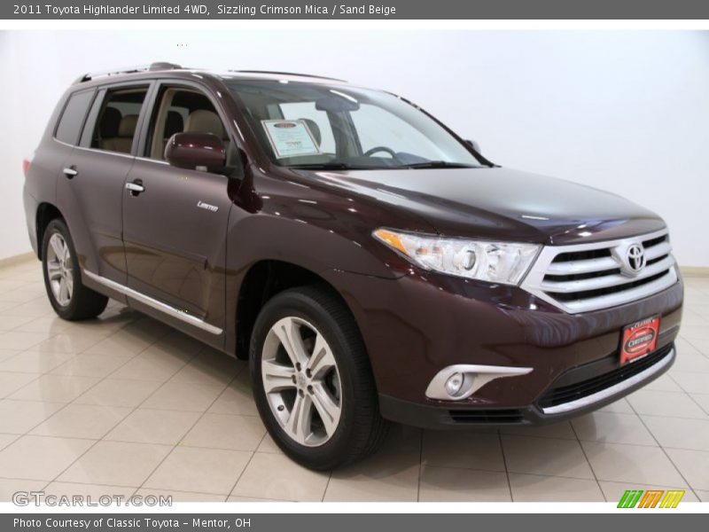 Sizzling Crimson Mica / Sand Beige 2011 Toyota Highlander Limited 4WD