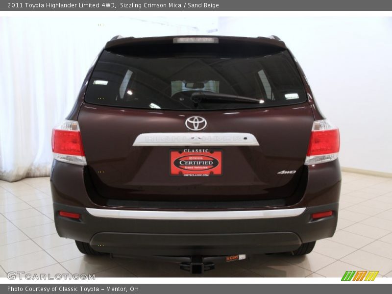 Sizzling Crimson Mica / Sand Beige 2011 Toyota Highlander Limited 4WD