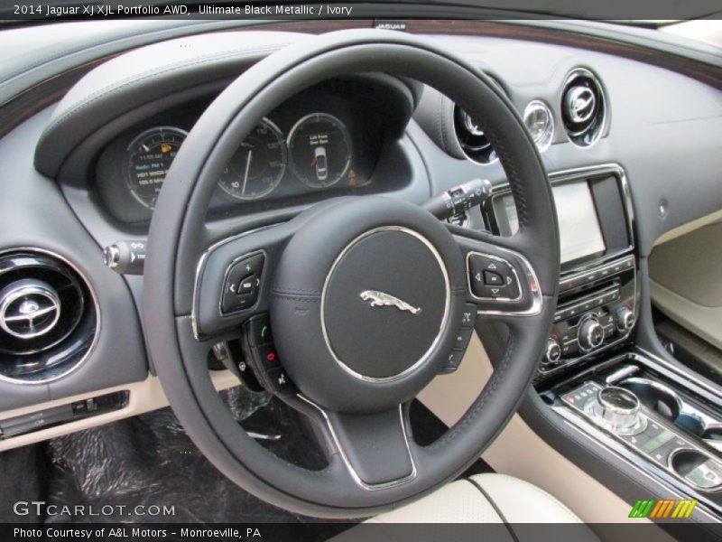 Ultimate Black Metallic / Ivory 2014 Jaguar XJ XJL Portfolio AWD