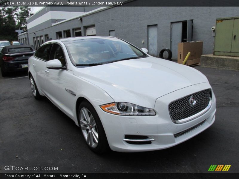 Polaris White / London Tan/Navy 2014 Jaguar XJ XJL Portfolio AWD