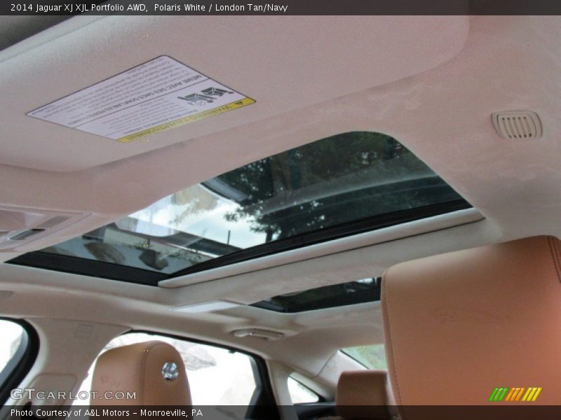 Polaris White / London Tan/Navy 2014 Jaguar XJ XJL Portfolio AWD