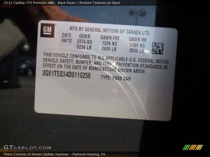 Black Raven / Medium Titanium/Jet Black 2013 Cadillac XTS Premium AWD