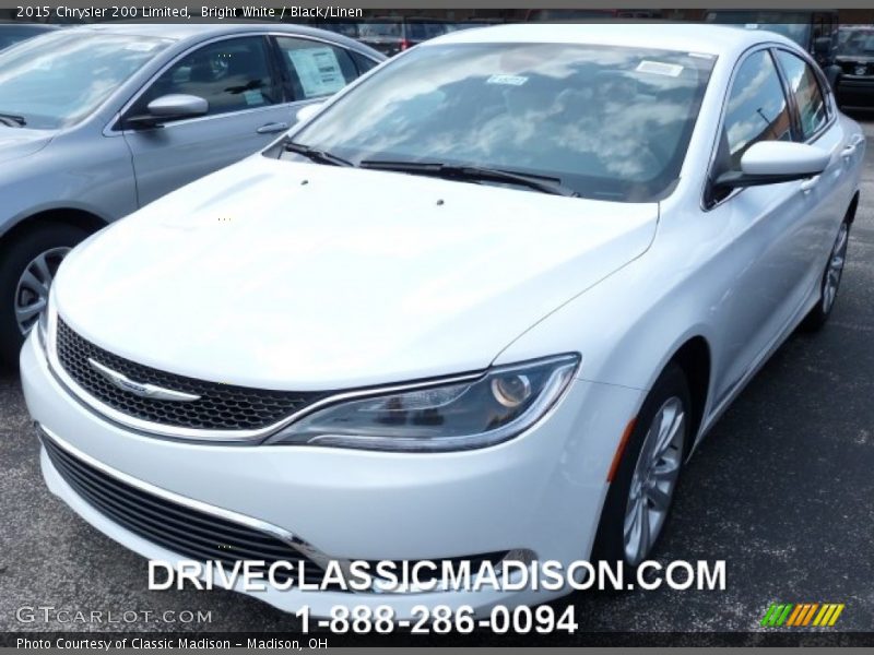 Bright White / Black/Linen 2015 Chrysler 200 Limited