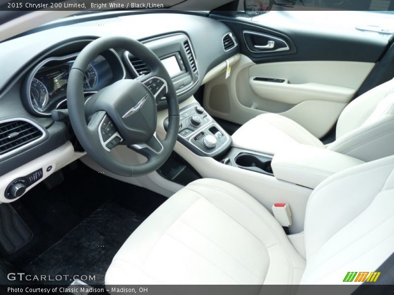 Bright White / Black/Linen 2015 Chrysler 200 Limited