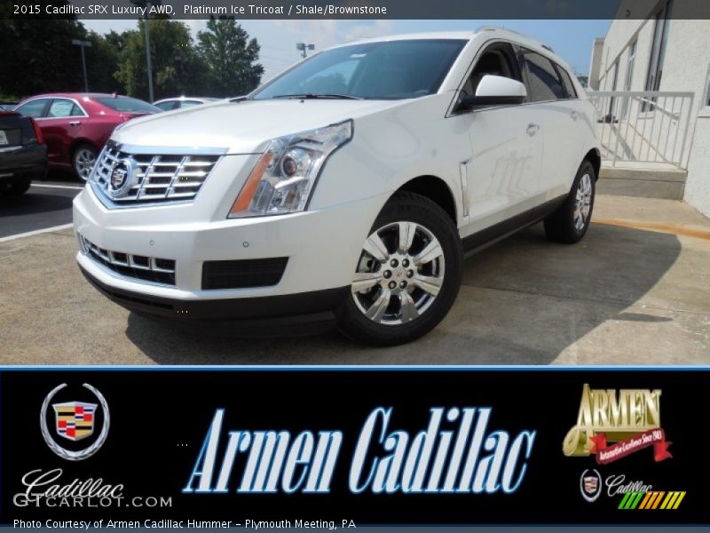 Platinum Ice Tricoat / Shale/Brownstone 2015 Cadillac SRX Luxury AWD