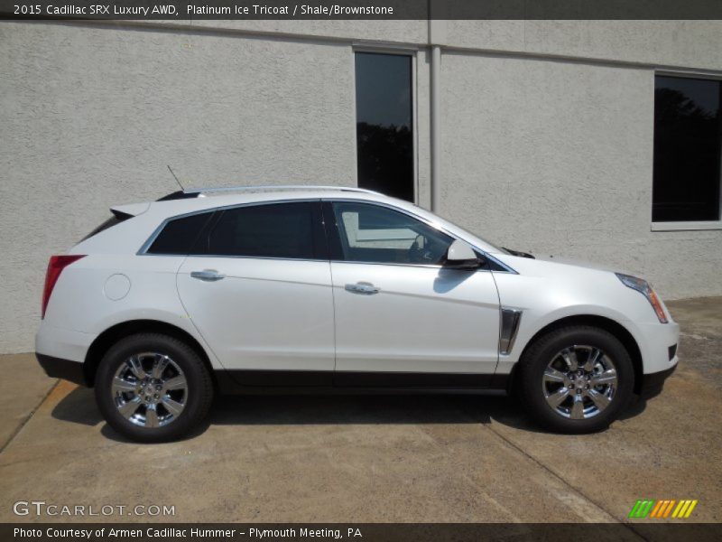 Platinum Ice Tricoat / Shale/Brownstone 2015 Cadillac SRX Luxury AWD