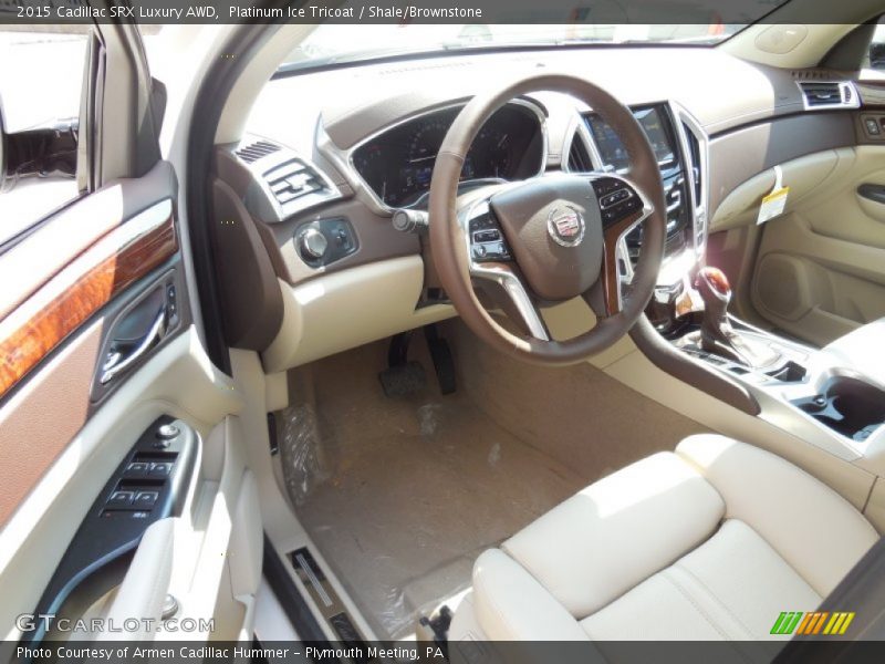 Platinum Ice Tricoat / Shale/Brownstone 2015 Cadillac SRX Luxury AWD