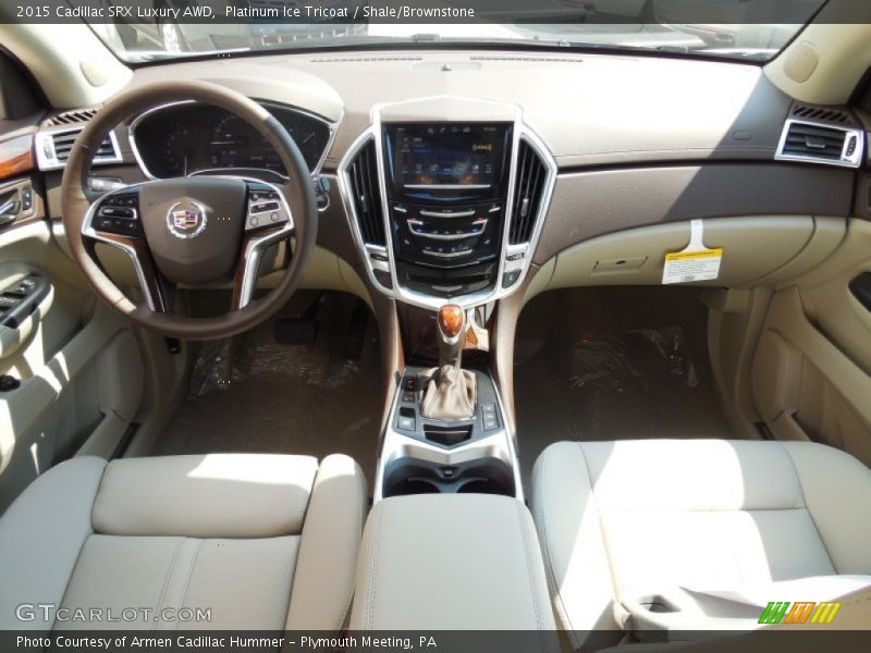 Platinum Ice Tricoat / Shale/Brownstone 2015 Cadillac SRX Luxury AWD