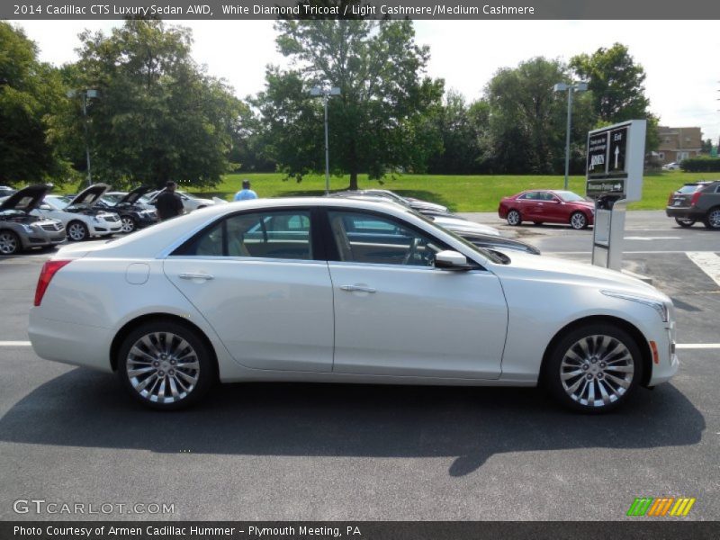 White Diamond Tricoat / Light Cashmere/Medium Cashmere 2014 Cadillac CTS Luxury Sedan AWD