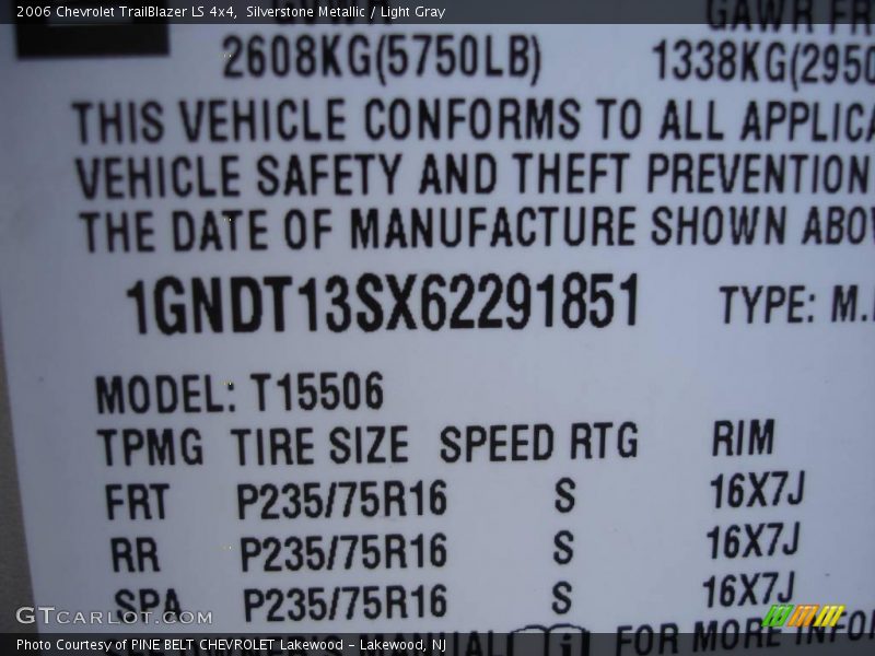 Silverstone Metallic / Light Gray 2006 Chevrolet TrailBlazer LS 4x4