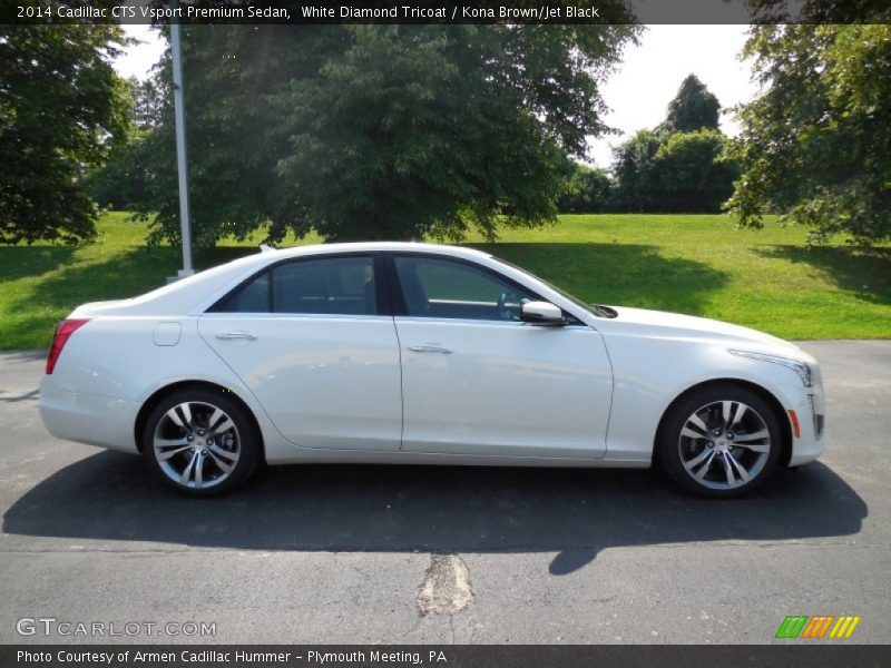 White Diamond Tricoat / Kona Brown/Jet Black 2014 Cadillac CTS Vsport Premium Sedan