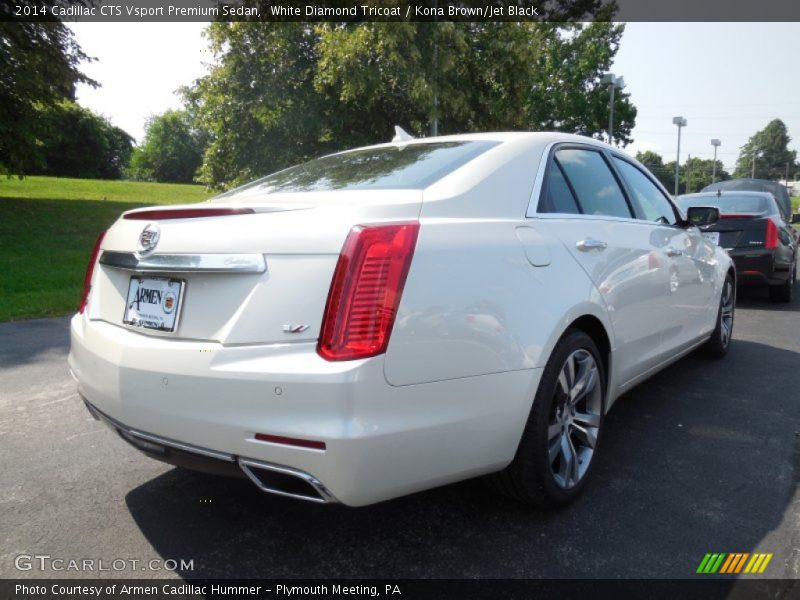 White Diamond Tricoat / Kona Brown/Jet Black 2014 Cadillac CTS Vsport Premium Sedan