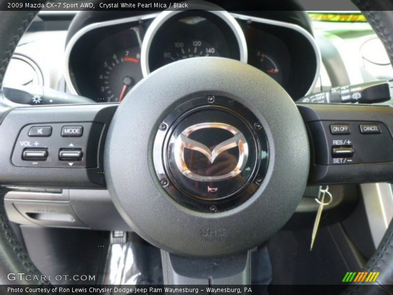 Crystal White Pearl Mica / Black 2009 Mazda CX-7 Sport AWD