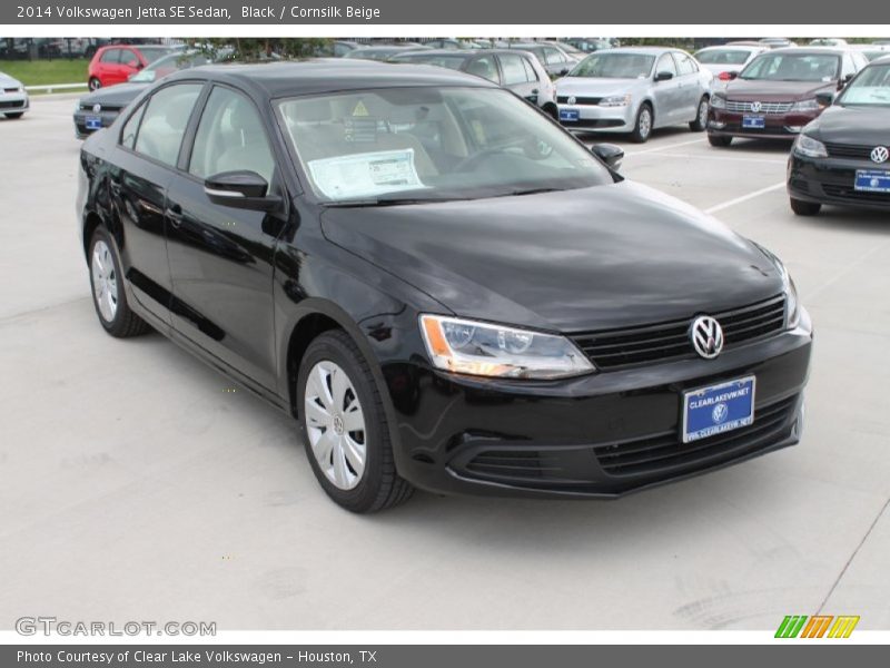 Black / Cornsilk Beige 2014 Volkswagen Jetta SE Sedan