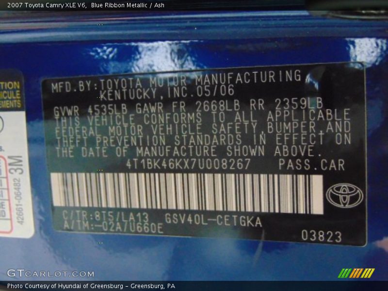 Blue Ribbon Metallic / Ash 2007 Toyota Camry XLE V6