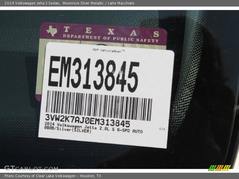 Moonrock Silver Metallic / Latte Macchiato 2014 Volkswagen Jetta S Sedan