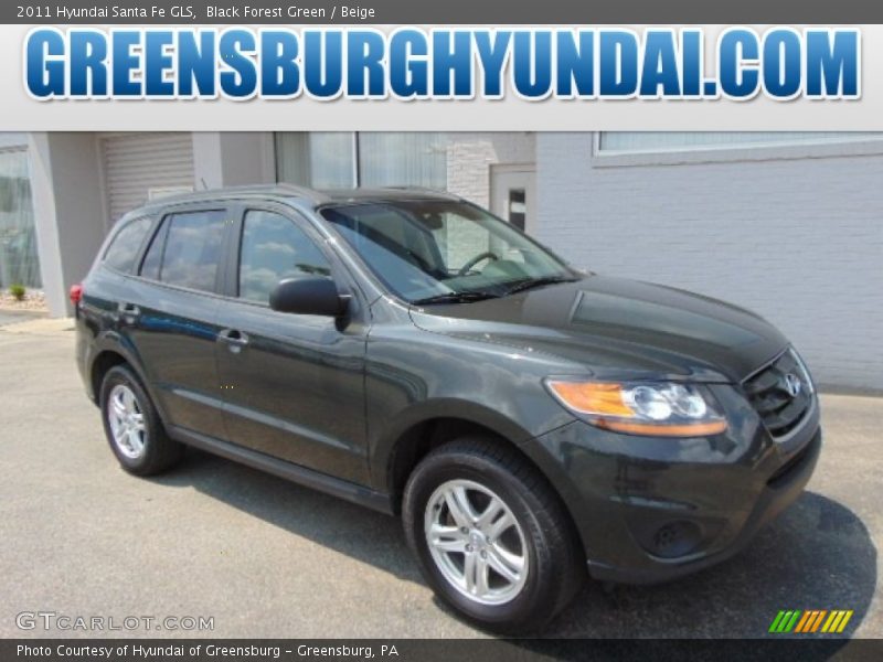 Black Forest Green / Beige 2011 Hyundai Santa Fe GLS